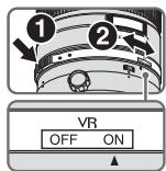 NIKON AF-S NIKKOR 300MM F-2.8G ED VR II - Setting the vibration reduction ON/OFF ring switch - 1