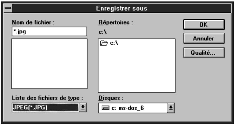 NIKON CONTROL - Boîte de dialogue enregistrer sous - 1