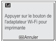 Appuyer sur le bouton de l'adaptateur Wi-Fi pour imprimante MENU Annuler