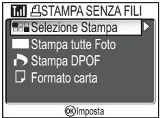 STAMPA SENZA FILI Selezione Stampa Stampa tutte Foto Stampa DPOF Formato carta ©Imposta