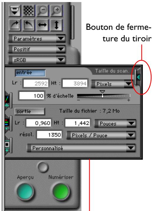 NIKON SCAN 2 - Ouverture du Tiroir Taille de l'Image à numériser - 2