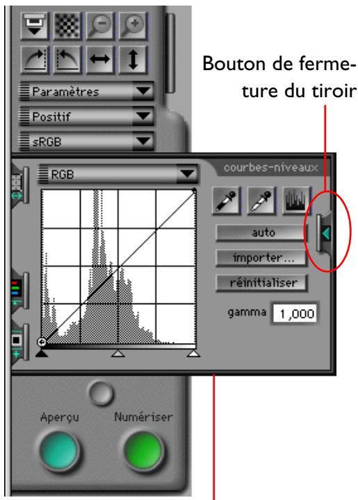 NIKON SCAN 2 - Ouverture du Tiroir Courbes et Niveau - 2