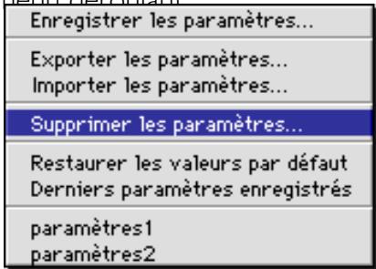 NIKON SCAN 2 - Supprimer des paramètres du menu Paramètres - 1