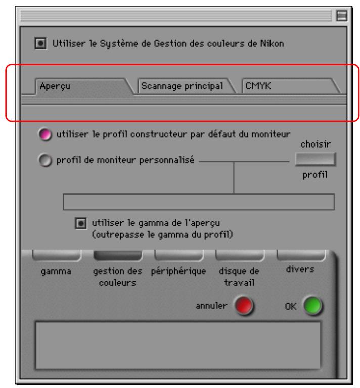 NIKON SCAN 2 - Paramètres de Gestion des couleurs - 1