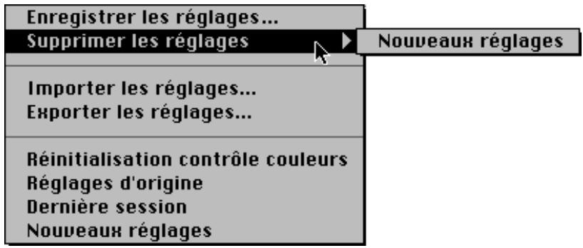 NIKON SCAN MACINTOSH - Effacer des réglages - 1
