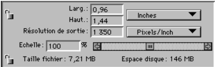 NIKON SCAN MACINTOSH - Contrôles de la taille du cadrage - 1
