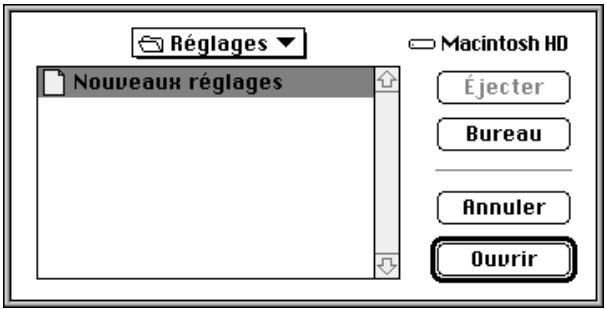 NIKON SCAN MACINTOSH - Import de réglages - 2