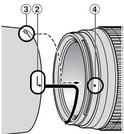 NIKON AF-S VR ZOOM-NIKKOR 70-300MM F-4.5-5.6G IF-ED - Anbringen der Gegenlichtblende - 1