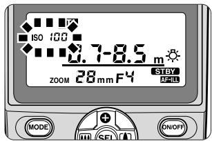 NIKON SB-80DX - Seul le témoin de disponibilité à l'intérieur du viseur clignote après la mise sous tension. - 2