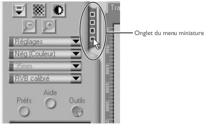 Trac Régages Nég (Couleur) 35mm RVB calibré Préfs Aide Outils Onglet du menu miniature
