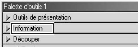 Palette d'outils 1 ► Outils de présentation ► Information ► Découper