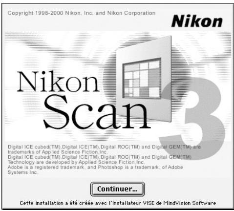 Copyright 1998-2000 Nikon, Inc. and Nikon Corporation Nikon Nikon Scan Digital ICE cubed(TM), Digital ICE(TM), Digital ROC(TM) and Digital GEM(TM) are trademarks of Applied Science Fiction,Inc. Digital ICE cubed(TM), Digital ICE(TM), Digital ROC(TM) and Digital GEM(TM) Technology are developed by Applied Science Fiction,Inc. Adobe is a registered trademark, and Photoshop is a trademark, of Adobe Systems Inc. Continuer... Cette installation a été créée avec l'Installateur VISE de MindVision Software