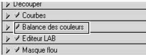 Découper Courbes Balance des couleurs Editeur LAB Masque flou