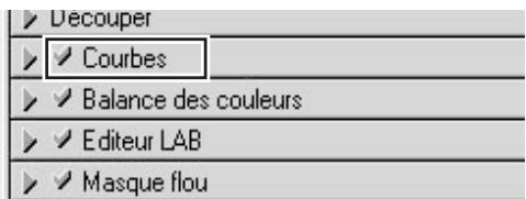 Decouper Courbes Balance des couleurs Editeur LAB Masque flou
