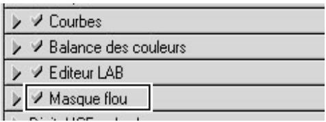Courbes Balance des couleurs Editeur LAB Masque flou