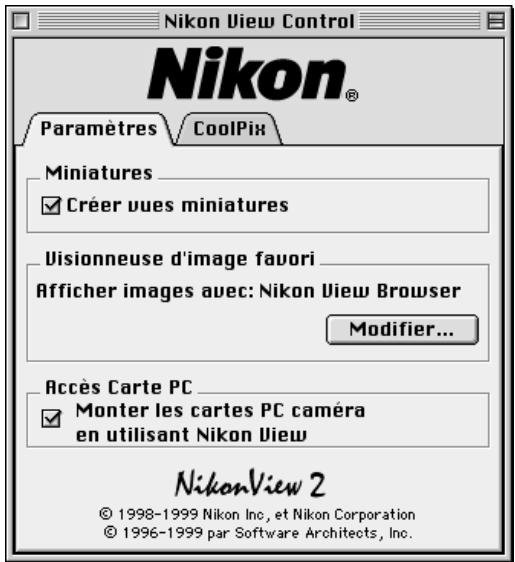NIKON VIEW 2.5 - Réglages du lecteur de l'ordinateil photo - 1