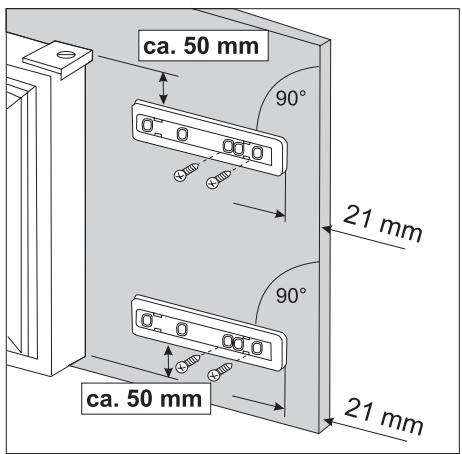 ca. 50 mm 90° 21 mm 90° ca. 50 mm 21 mm