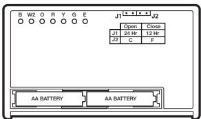 B W2 O R Y G E J1 • • • • J2 Open Close J1 24 Hr 12 Hr J2 C F AA BATTERY AA BATTERY