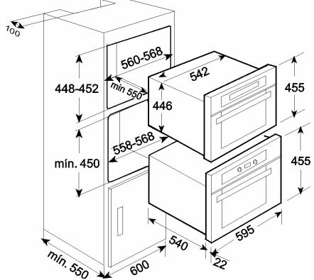 AEG-ELECTROLUX MCC3880EM - Dimensions pour l'installation du four - 2