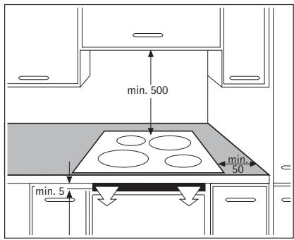 Simple line drawing of a ceiling-mounted device with a scroll and arrow, no text or symbols present