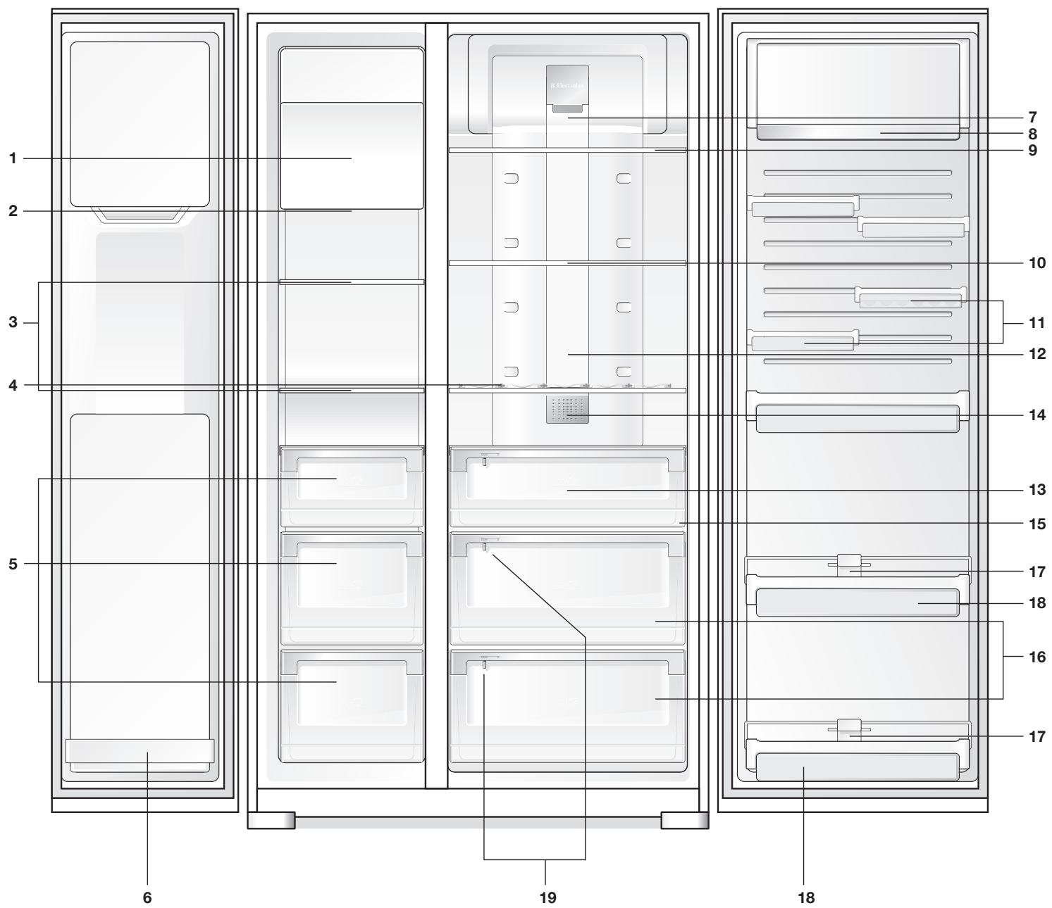 AEG-ELECTROLUX ENL60810X - Grande side by side con funzioni ghiaccio e acqua - 1