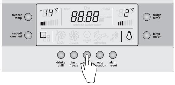 AEG-ELECTROLUX ENL60810X - Setting the clock - ice and water models only - 1