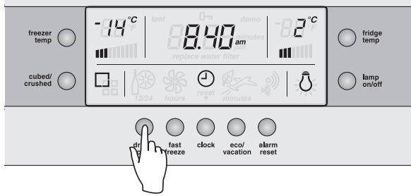 AEG-ELECTROLUX ENL60810X - Setting the clock - ice and water models only - 3