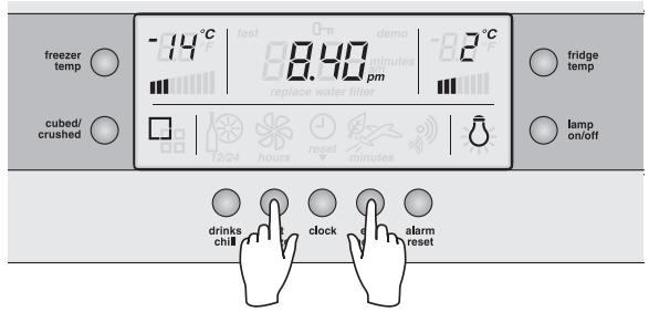 AEG-ELECTROLUX ENL60810X - Setting the clock - ice and water models only - 2