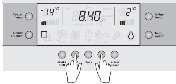 AEG-ELECTROLUX ENL60810X - Uhr einstellen – nur bei Modellen mit Eis- und Wasserspendern - 2