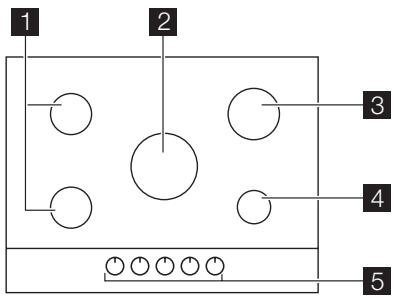 AEG-ELECTROLUX EGG7253NOX - Disposition de las zonas de cocción - 1