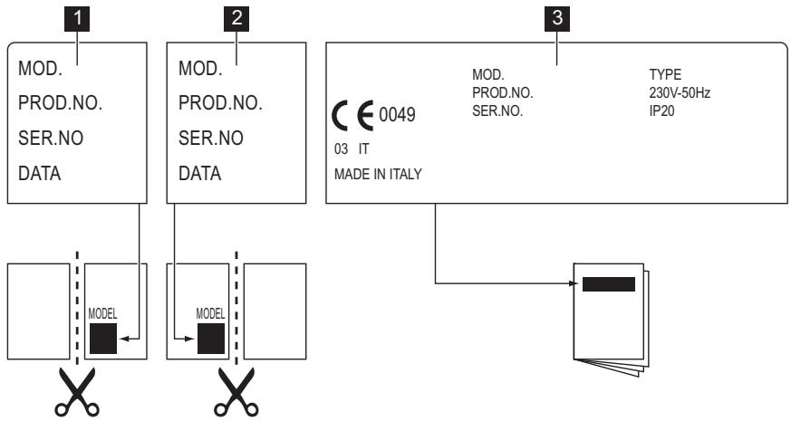 AEG-ELECTROLUX EGT6142NOM - Labels supplied with the accessories bag - 1