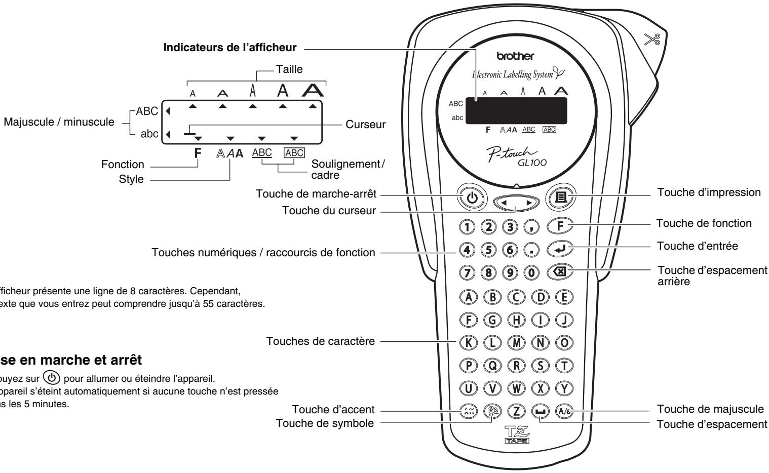 BROTHER P-TOUCH GL100 - CLAVIER &amp; AFFICHEUR - 1