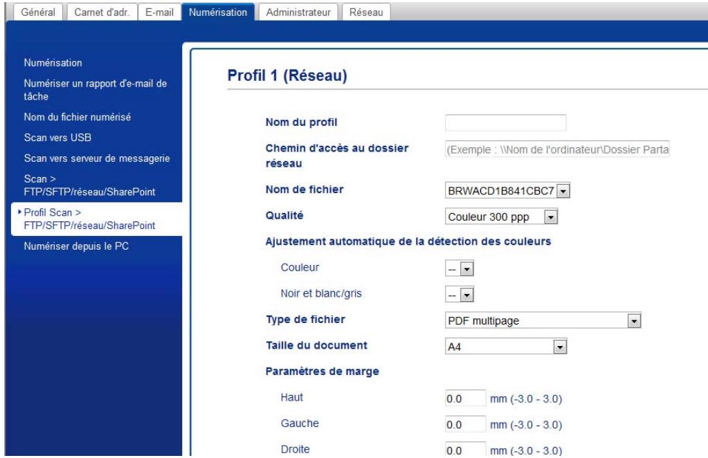 BROTHER ADS-3000N - Configuration des paramètres de numérisation vers réseau par défaut - 1