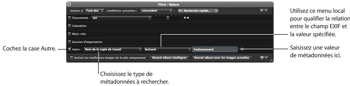 APPLE APERTURE 2 - Pour rechercher des images par métadonnées : - 1