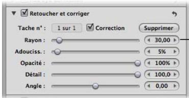 APPLE APERTURE 2 - Pour modifier la taille de la cible de l'outil retoucher et corriger, effectuez l'une des opérations suivantes : - 3