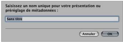 APPLE APERTURE 2 - Pour créer une nouvelle présentation de métadonnées : - 1