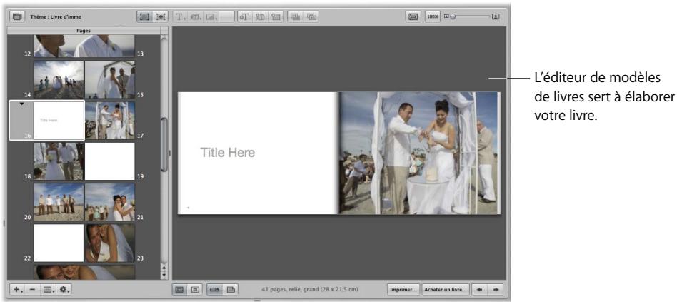 APPLE APERTURE 2 - Commandes de l'éditeur de modèles de livres - 1