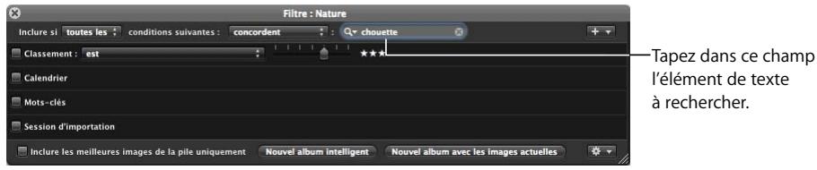 APPLE APERTURE 2 - Pour rechercher des images en fonction du texte : - 1