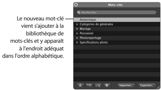 APPLE APERTURE 2 - Pour ajouter des mots-clés à la bibliothèque de mots-clés : - 2