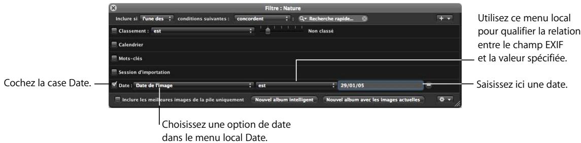 APPLE APERTURE 2 - Pour rechercher des images en fonction de la date : - 2