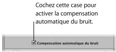 APPLE APERTURE 2 - Pour activer l'ajustement de compensation automatique du bruit : - 1