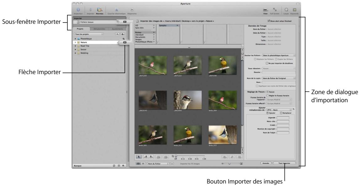APPLE APERTURE 2 - Pour importer toutes les photos d'un appareil photo ou d'un lecteur de carte dans aperture : - 1