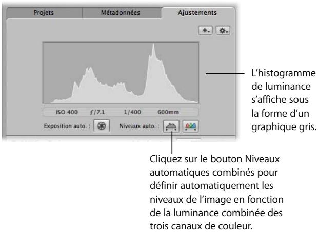 APPLE APERTURE 2 - Utilisation du bouton niveau automatiques combinés - 1