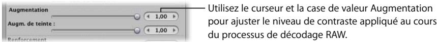 APPLE APERTURE 2 - Pour ajuster les paramètres d'augmentation: - 1