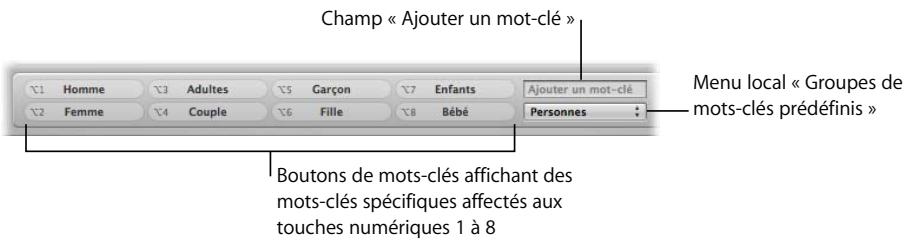 APPLE APERTURE 2 - Pour afficher les commandes de mots-clés de la barre des commandes - 1