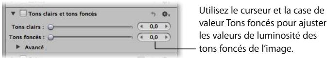 APPLE APERTURE 2 - Pour ajuster les tons foncés d'une image : - 1