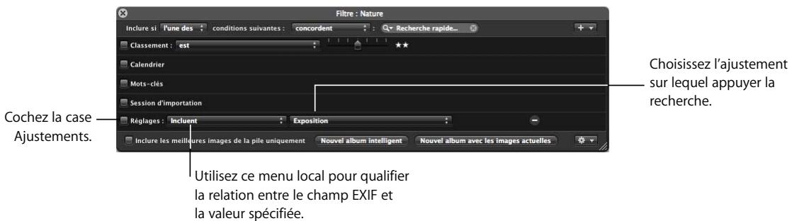 APPLE APERTURE 2 - Pour rechercher des images en fonction d'un type d'ajustement : - 1