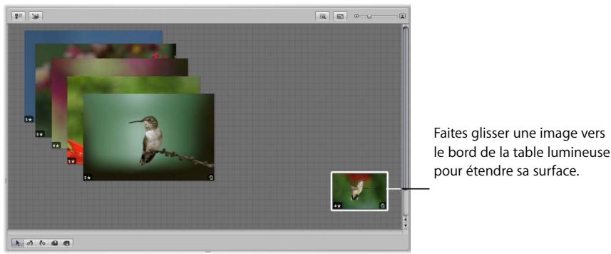 APPLE APERTURE 2 - Pour agrandir la surface de la table lumineuse : - 1