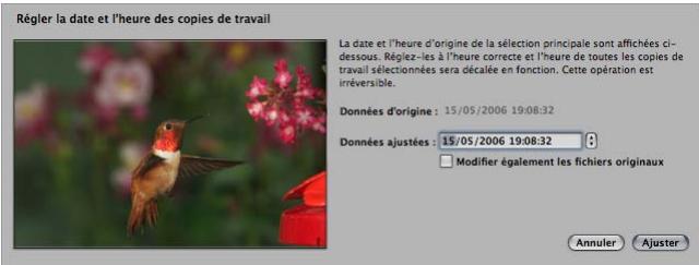 APPLE APERTURE 2 - Ajustement de la date et de l'heure d'une image - 1