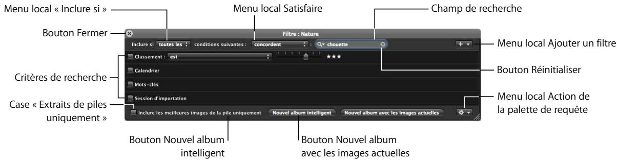 APPLE APERTURE 2 - Commandes de la palette de requête - 1